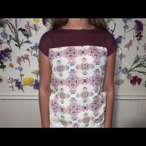 Blouse, top is a T- shirt, bottom blouse